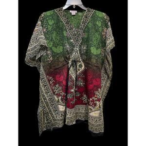 Royal Paisley Women's Blouse Top Shirt One Size Multicolored Light weight Boho
